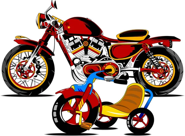 Vintage Preto Branco Motocicleta Vetor Ilustração — Vetor de Stock