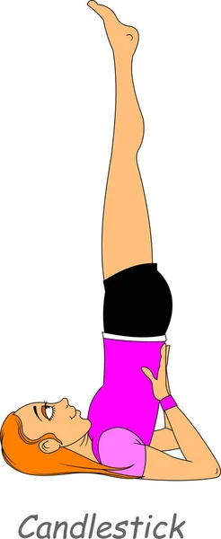 Jonge Atleet Voert Gymnastische Oefeningen Vector Illustratie — Stockvector