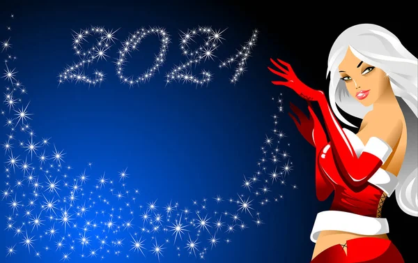 2021 Bonne Année Carte Vœux Vecteur Illustration — Image vectorielle