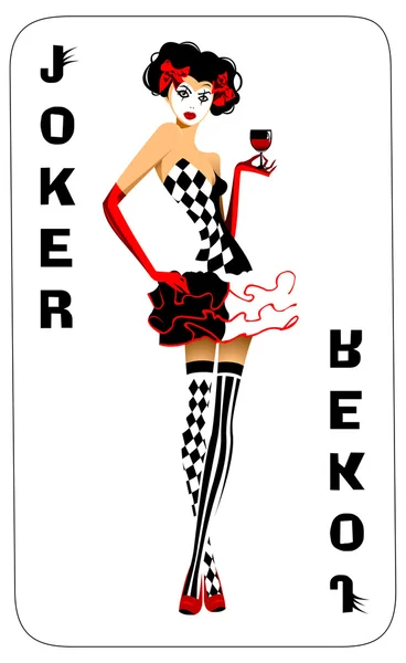 Joker vrouw — Stockvector