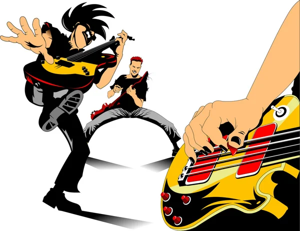 Guitarra de rock tres — Vector de stock