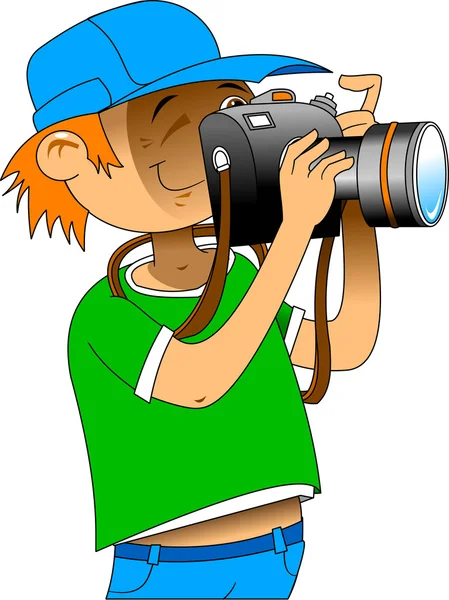 Молодой фотограф — стоковый вектор