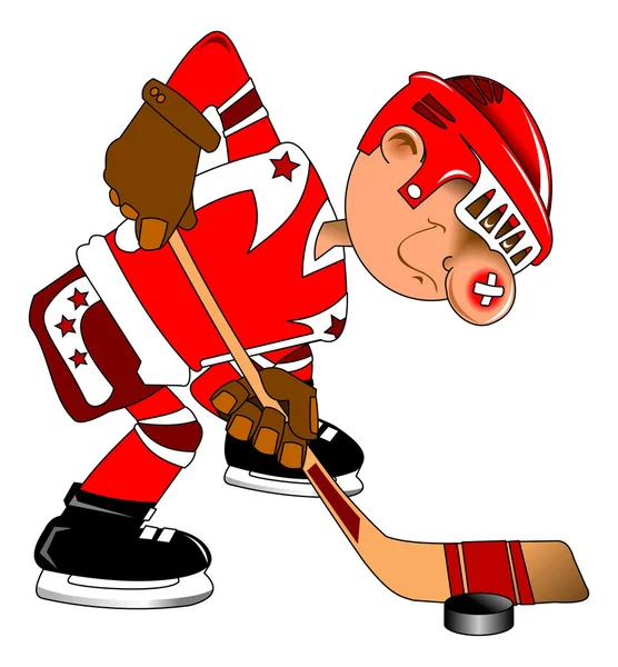 Jugador de hockey en entrenamiento — Vector de stock