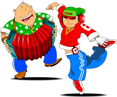Rap dansçı ve akordeon