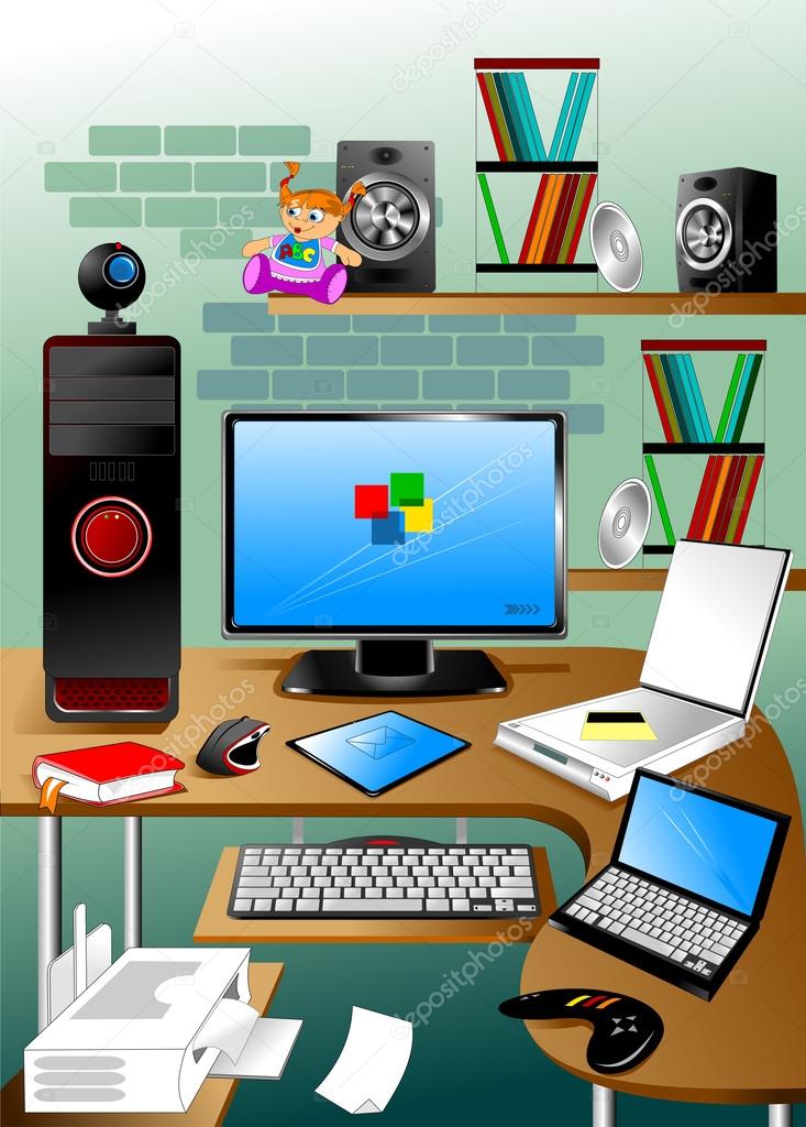 Illustration of desktop for graphics