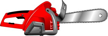 beyaz zemin üzerine Chainsaw