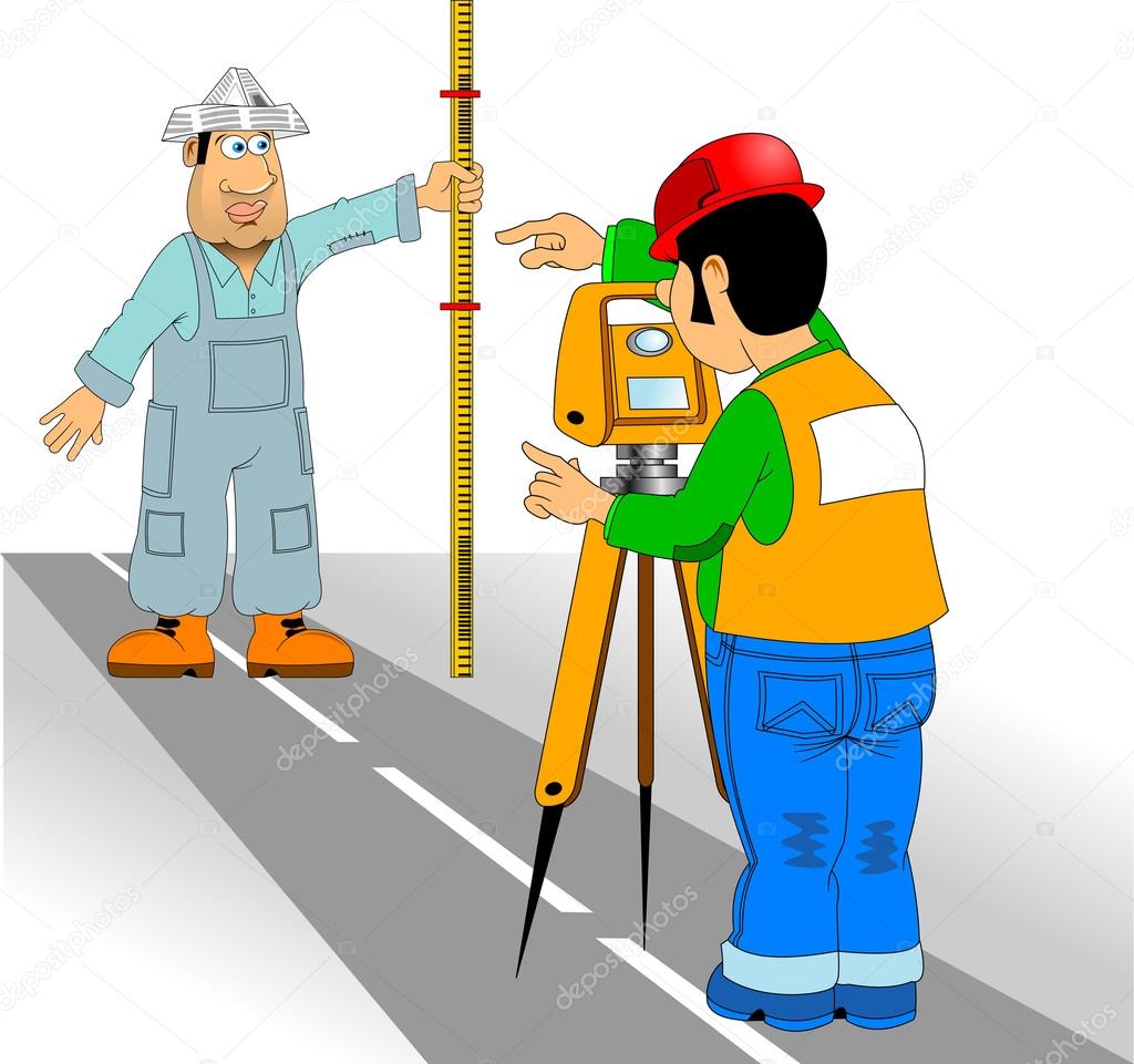 Engineer surveyor and assistant