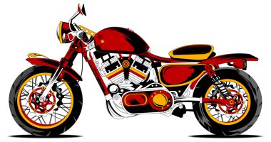 Retro red motorcycle