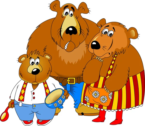 Family o three bears — Stock Vector