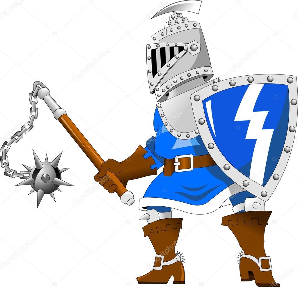 Knight with steel mace ⬇ Vector Image by © sababa66 Vector Stock 95371656