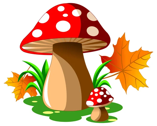Два красных гриба — стоковый вектор