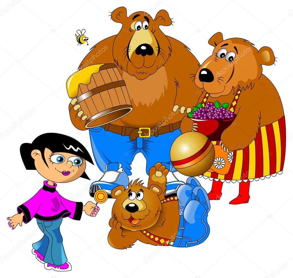 cartoon family of bears.