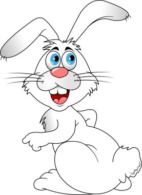 neşeli beyaz tavşan