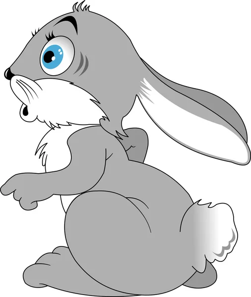 Conejo blanco asustado — Vector de stock