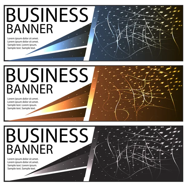 Set of banners with abstract lines and space for your text. Busi — Stock Vector