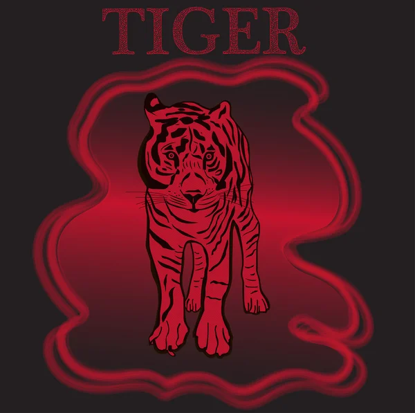 Trademark with tiger. Typography design for t-shirts. — Stock Vector