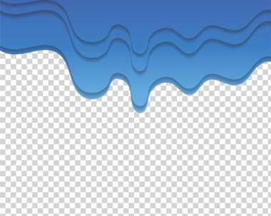 Mavi boya şeffaf bir arka plan üzerine damlama. 