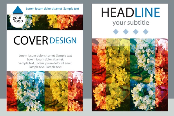 Дизайн шаблону для брошур, листівок, щорічного звіту, шаблону презентації флаєрів абстрактних квітів. Розмір A4 . — стоковий вектор