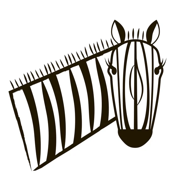 Zebra. Etikett mit Kopf und Hals eines Zebras. — Stockvektor