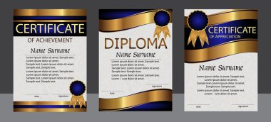 Başarı, değer artırma, diploma dikey şablon belgesi.