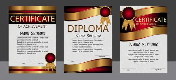 Сертифікат про досягнення, вдячність, вертикальний шаблон диплома . — стоковий вектор