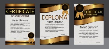 Başarı, değer artırma, diploma dikey şablon belgesi.