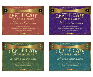 Takdir, belgesi diploma. Ayarlayın. Yatay. 