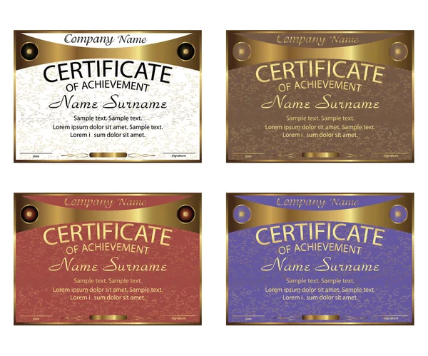 Başarı ya da diploma sertifikası. Ayarlayın. Yatay. Ödül. 