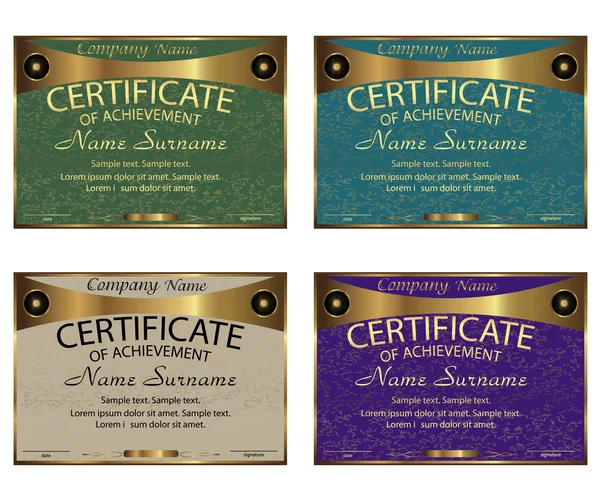 Başarı ya da diploma sertifikası. Yatay ayarla. Ödül.