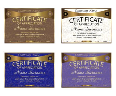 Takdir belgesi, diploma ayarlayın. Yatay. 