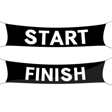Start ve finiş hatları, siyah afiş. 