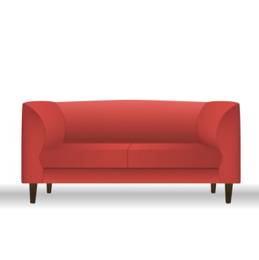 Modern oturma odası alış veya lounge tek nesne gerçekçi tasarım için kırmızı koltuk. 