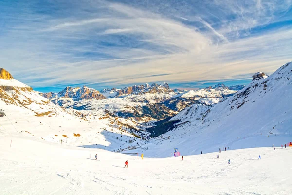 Skigebied Sella Ronda Rond Sella Groep Noord Italië Trentino Alto — Stockfoto