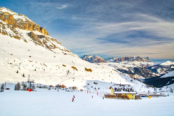 Skigebied Sella Ronda Rond Sella Groep Noord Italië Trentino Alto — Stockfoto