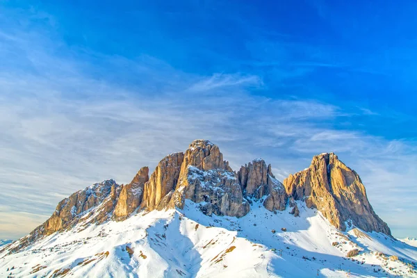 Sassolungo Langkofel Piek Sella Ronda Ski Circuit Rond Sella Groep — Stockfoto