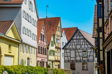 Brackenheim, Güney Almanya 'da Baden-Wuerttemberg' de Landkreis Heilbronn 'da bir park manzaralı.