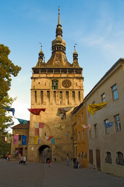 Sighisoara 종탑 시계 — 스톡 사진