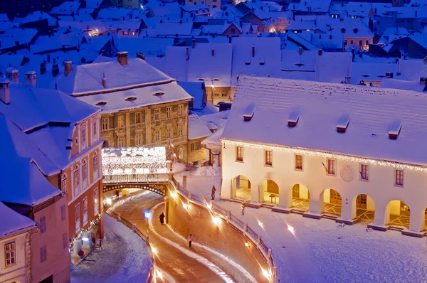 Sibiu iarna — Fotografie, imagine de stoc