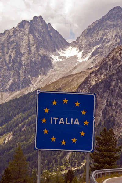 Italië grens teken — Stockfoto