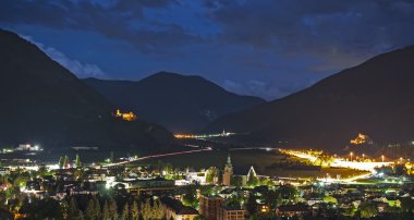 Isarco valley by night clipart