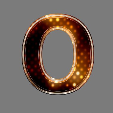 Noel harf O with parlayan ışık doku