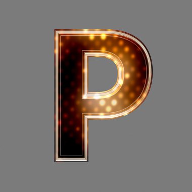 Noel parlayan ışık doku P harfi