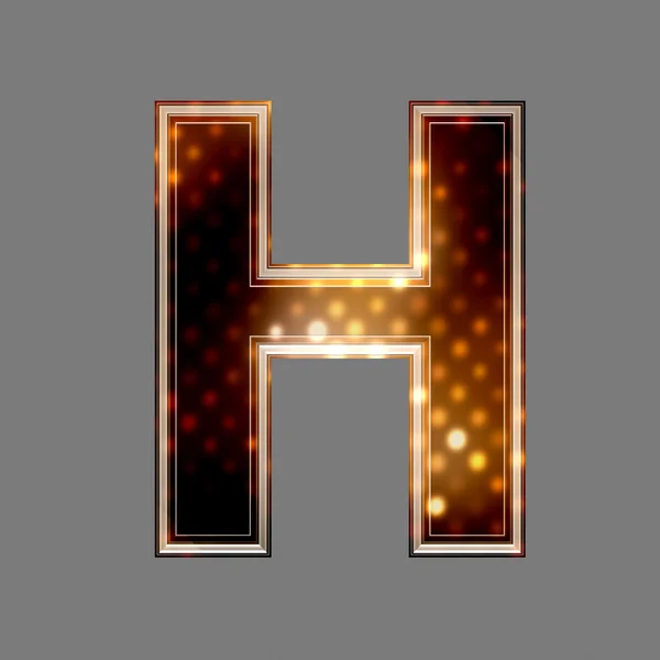 Christmas letter H with glowing light texture — Stock Photo, Image