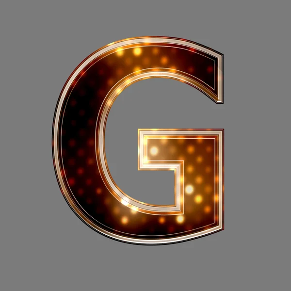 Christmas letter G with glowing light texture — Stock Photo, Image