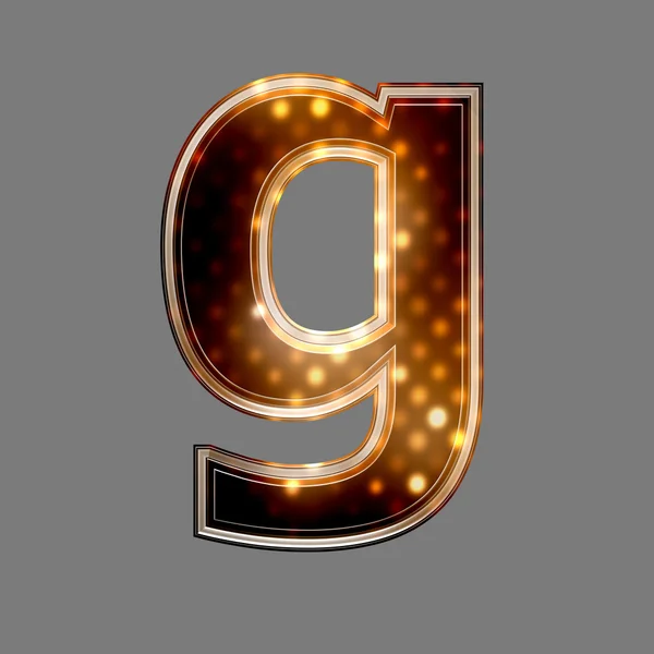 Xmas lettertype met gloeiende licht texture - g — Stockfoto