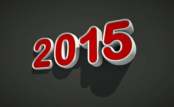 3D New year 2015 logo on black background — Stock Photo, Image