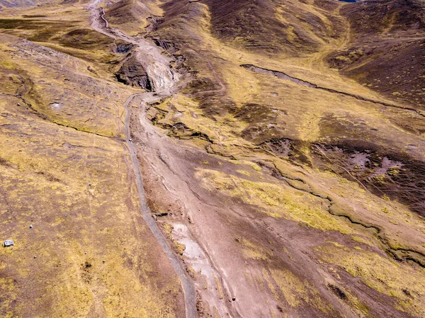 Andes Güney Amerika Daki Yüksek Dağ Yolunun Havadan Görünüşü — Stok fotoğraf