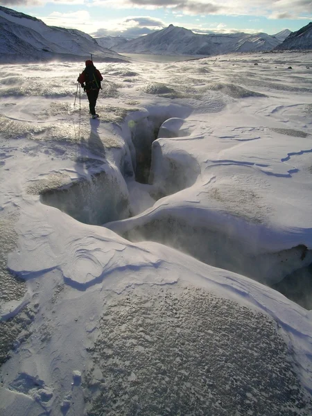 Arktiska landskap - glaciären ytbehandlar — Stockfoto