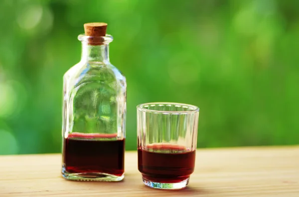 Glass and bottle of port wine — Stock Photo, Image