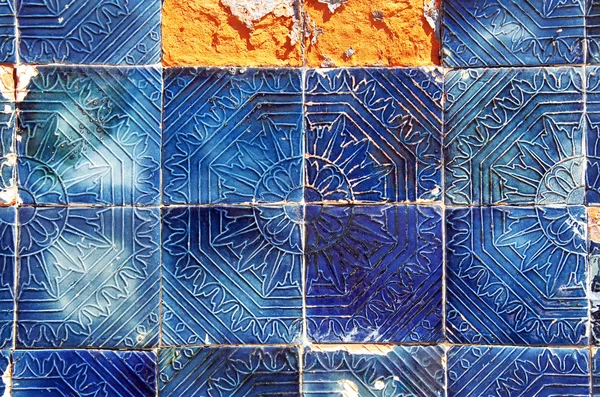 Old tiled Blue Background — Stock Photo, Image